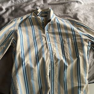 Brown and Blue stripped JCrew Button up